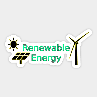 Renewable Energy Logo Solar Panels Wind Turbine Sticker